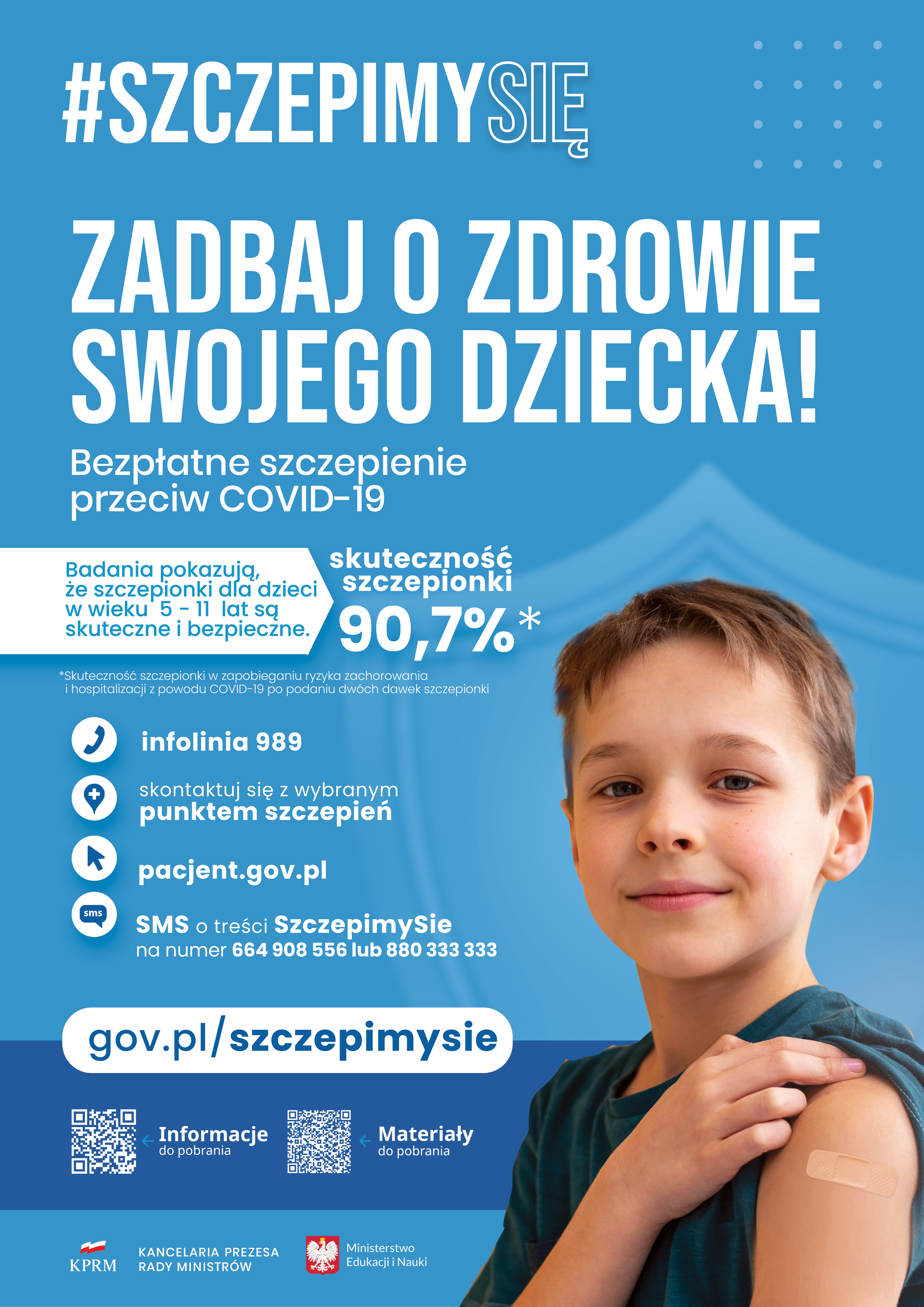 Plakat informujący o możliwości zaszczepienia dzieci w wieku 5-11 lat przeciw COVID-19