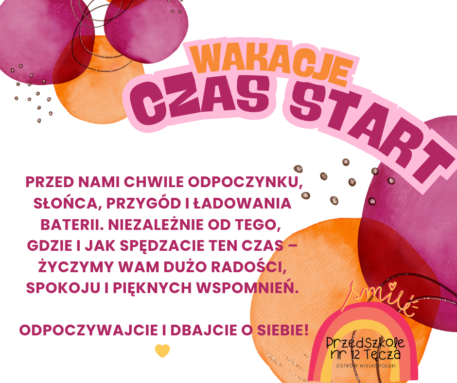 Życzenia z okazji nadchodzących wakacji dla dzieci i ich rodziców.