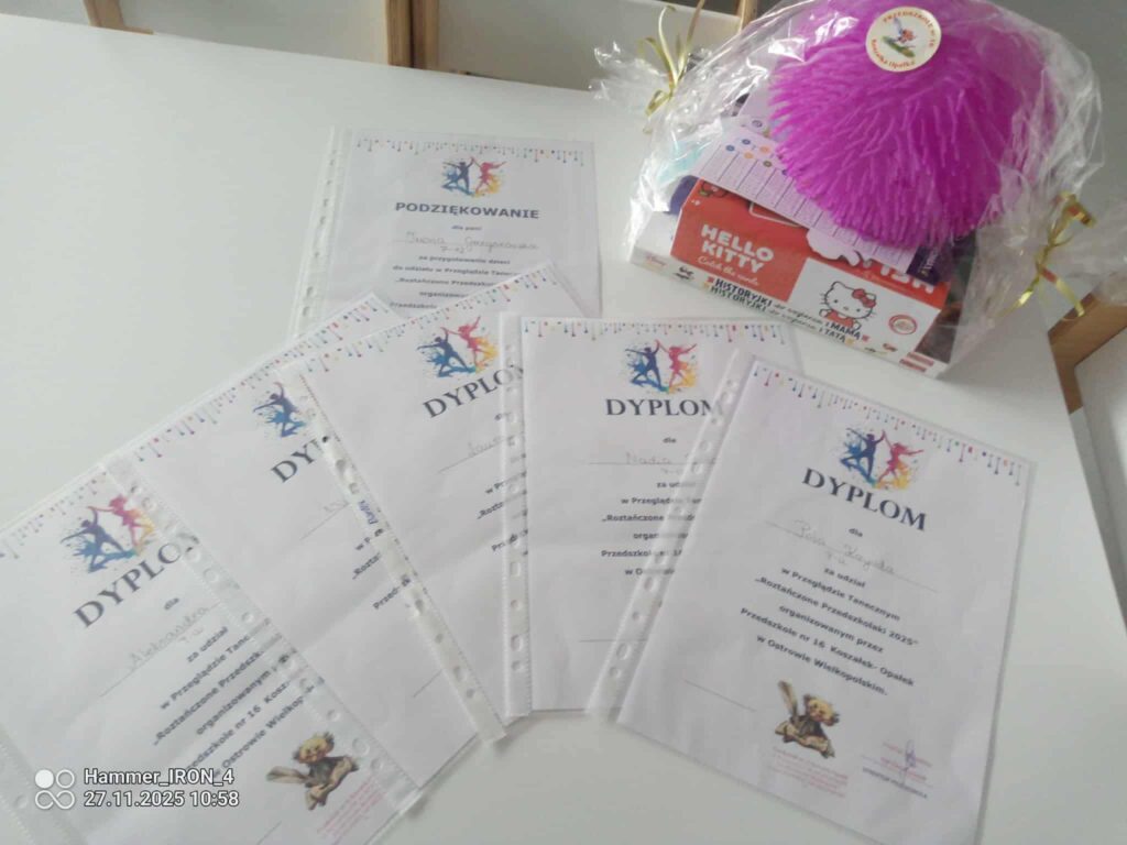 dyplomy i nagroda za konkurs